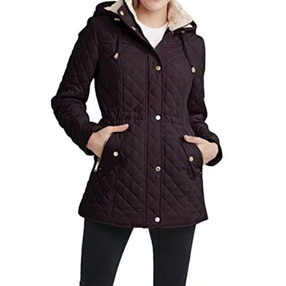 Laundry by Shelli Segal Olive Green Quilted Equestrian Style Jacket